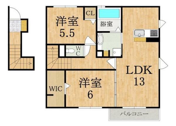 トラディシオンＢ棟｜奈良県橿原市四条町(賃貸アパート2LDK・2階・64.93㎡)の写真 その2