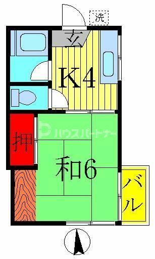 サンハウス 201｜千葉県柏市柏４丁目(賃貸アパート1K・2階・22.68㎡)の写真 その2