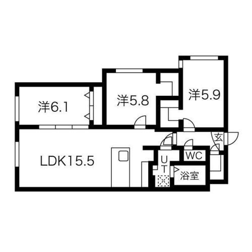 ＲＥＳＩＤＥＮＣＥ　ＳＡＰＰＯＲＯ　Ａ２３の間取り