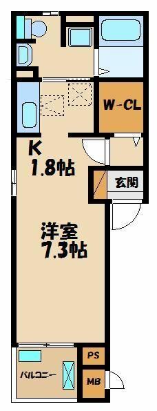 埼玉県狭山市富士見１丁目(賃貸アパート1K・3階・26.22㎡)の写真 その2