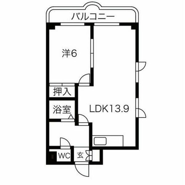 北海道札幌市手稲区手稲本町一条１丁目(賃貸マンション1LDK・3階・43.44㎡)の写真 その2