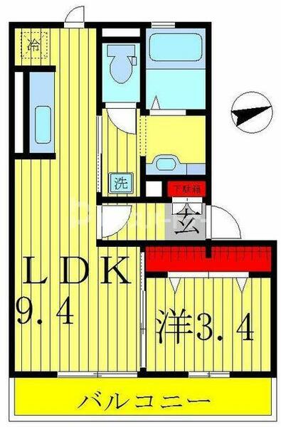 Ｓｍｉｌｅ　Ｉ 302｜千葉県松戸市西馬橋幸町(賃貸アパート1LDK・3階・34.13㎡)の写真 その2