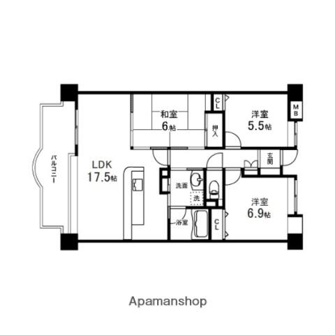 同じ建物の物件間取り写真 - ID:204004270032