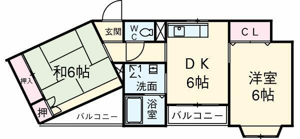 レクエルド日吉 102｜神奈川県横浜市港北区日吉５丁目(賃貸マンション2DK・1階・45.00㎡)の写真 その2