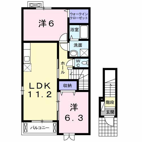 埼玉県北足立郡伊奈町寿１丁目(賃貸アパート2LDK・2階・58.33㎡)の写真 その2