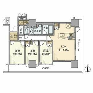 ローレルタワー藤が丘 6｜愛知県名古屋市名東区明が丘(賃貸マンション3LDK・6階・73.10㎡)の写真 その2