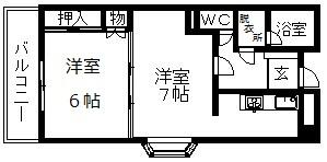 アビタシオン１１１ビル 301｜宮城県仙台市太白区富沢１丁目(賃貸マンション2K・3階・41.65㎡)の写真 その2