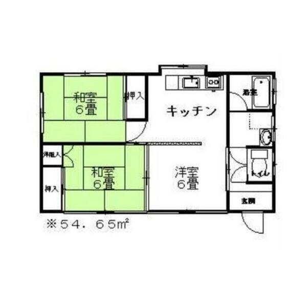 池田コーポ 1｜茨城県神栖市知手中央９丁目(賃貸一戸建2LDK・--・54.65㎡)の写真 その1