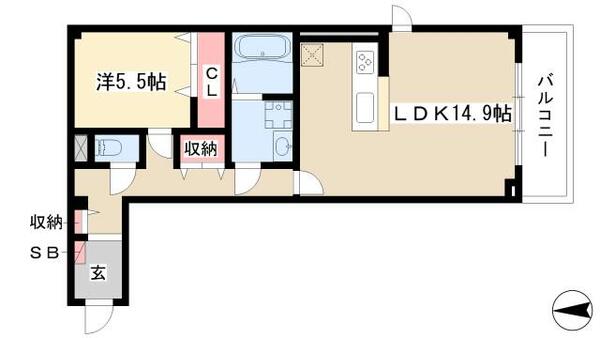 ヴェルム東別院 303｜愛知県名古屋市中区平和２丁目(賃貸マンション1LDK・3階・58.97㎡)の写真 その2