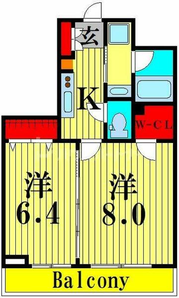 ドゥーエ東十条 404｜東京都北区中十条４丁目(賃貸マンション2K・4階・40.80㎡)の写真 その2