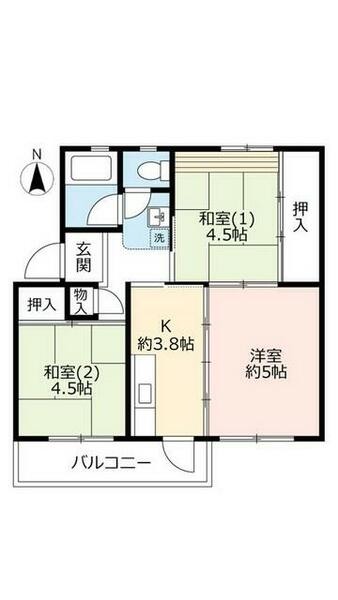 ＵＲ新多聞 4000307｜兵庫県神戸市垂水区学が丘２丁目(賃貸マンション3K・3階・46.07㎡)の写真 その1