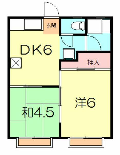 神奈川県逗子市山の根３丁目(賃貸アパート2DK・2階・34.78㎡)の写真 その2