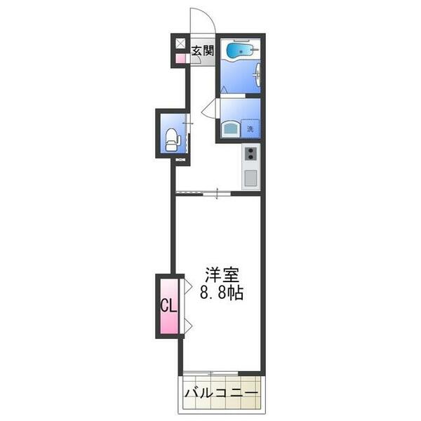 ＴＫアンバーコート浜寺｜大阪府堺市西区浜寺石津町西４丁(賃貸アパート1K・3階・29.55㎡)の写真 その2