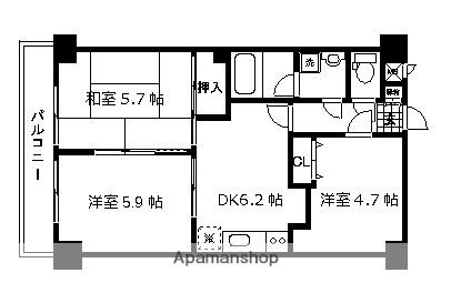 ボヌールＫ｜宮城県仙台市宮城野区岩切字洞ノ口(賃貸マンション3LDK・4階・48.60㎡)の写真 その2