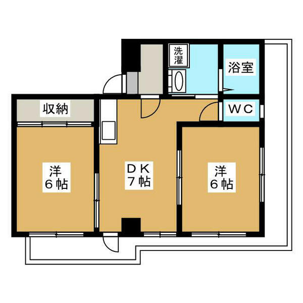 コートシャルム 401｜東京都八王子市大和田町６丁目(賃貸マンション2DK・4階・44.55㎡)の写真 その2