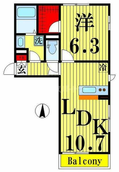 Ｂａｌｍｙ　Ｈｏｕｓｅ 101｜東京都足立区皿沼３丁目(賃貸アパート1LDK・1階・42.00㎡)の写真 その2