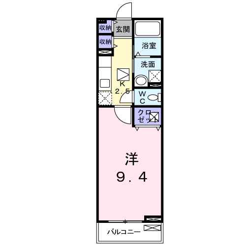 セントラルサイドＢ 203｜福島県福島市南矢野目字道下(賃貸アパート1K・2階・30.46㎡)の写真 その2