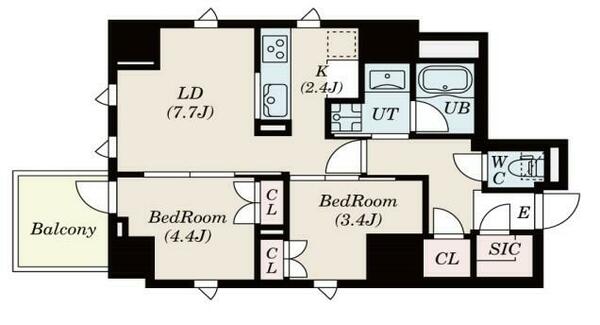 ＳーＲＥＳＩＤＥＮＣＥ日本橋馬喰町Ａｅｒｅ 1304｜東京都中央区日本橋馬喰町１丁目(賃貸マンション2LDK・13階・48.56㎡)の写真 その2