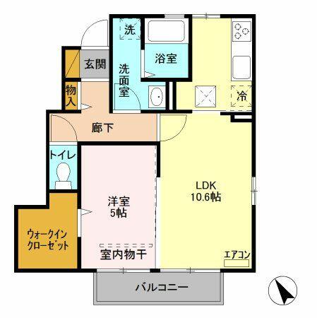 埼玉県さいたま市緑区大字三室(賃貸アパート1LDK・1階・42.84㎡)の写真 その2