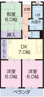 リンピアＭＩＹＡＫＥ 105｜岐阜県可児市下恵土(賃貸マンション3DK・1階・57.78㎡)の写真 その2