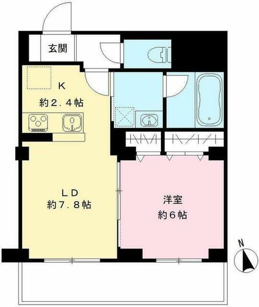 バモス聖蹟 207｜東京都多摩市一ノ宮４丁目(賃貸マンション1LDK・2階・40.12㎡)の写真 その2