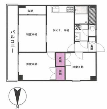 グランドメゾン・サカエ 404｜東京都西東京市栄町１丁目(賃貸マンション3DK・4階・56.80㎡)の写真 その2