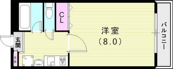 兵庫県西宮市両度町(賃貸マンション1K・5階・25.87㎡)の写真 その2