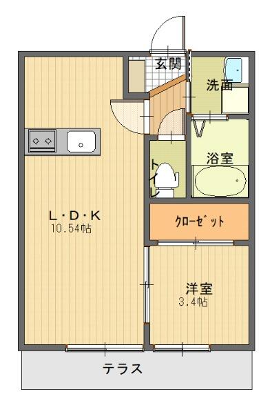 エトワールⅤ｜長崎県長崎市音無町(賃貸アパート1LDK・1階・32.74㎡)の写真 その2