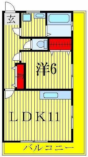 Ｄ－ハウス６ 201｜東京都葛飾区新宿５丁目(賃貸マンション1LDK・2階・45.14㎡)の写真 その2