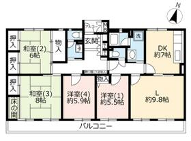 ＵＲ千葉ニュータウン原山第二 0010501 ｜ 千葉県印西市原山２丁目（賃貸マンション4LDK・5階・109.62㎡） その2