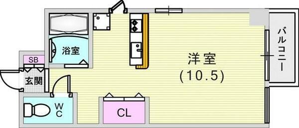 プチットフォーレ｜兵庫県神戸市東灘区森北町３丁目(賃貸マンション1R・2階・27.54㎡)の写真 その2