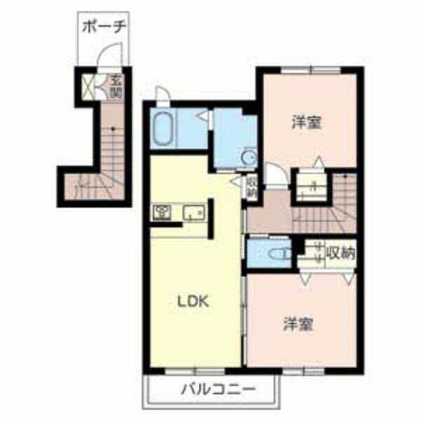 リトルフォレスト田寺 0202｜兵庫県姫路市田寺４丁目(賃貸アパート2LDK・2階・57.50㎡)の写真 その2