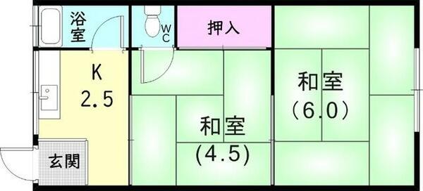 兵庫県神戸市垂水区潮見が丘１丁目(賃貸アパート2K・1階・26.49㎡)の写真 その2