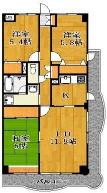 メイプル稲毛 501｜千葉県千葉市稲毛区小中台町(賃貸マンション3LDK・5階・75.52㎡)の写真 その2