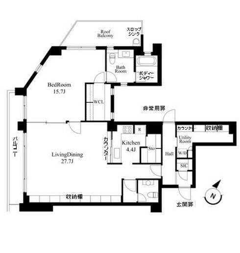 アダクストホーフ（ＡＤＡＫＵＳＵＴ　ＨＯＦ） 502｜東京都新宿区住吉町(賃貸マンション1LDK・5階・119.10㎡)の写真 その2