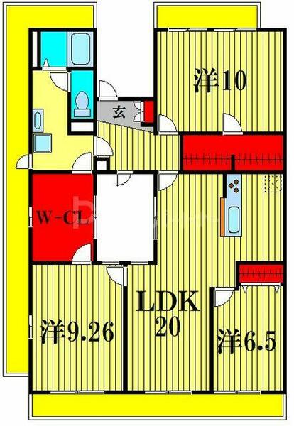 ＰＬＥＮＤＹ馬橋 502｜千葉県松戸市中和倉(賃貸マンション3LDK・5階・97.18㎡)の写真 その2