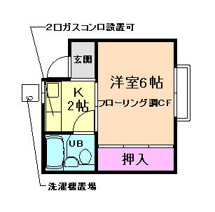 大阪府池田市井口堂１丁目(賃貸アパート1K・2階・18.00㎡)の写真 その2