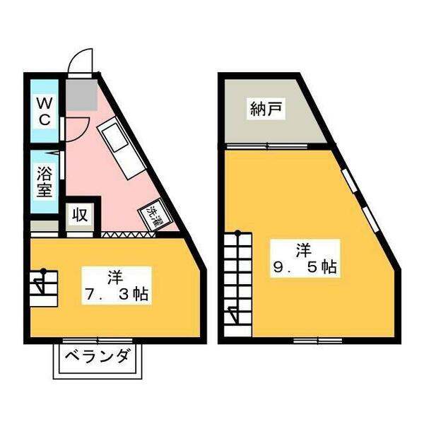 ポテトハウス B-1｜東京都国立市西２丁目(賃貸アパート1K・2階・19.44㎡)の写真 その2