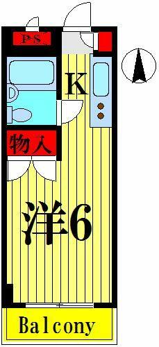 タケカグランドハイツ 602｜東京都足立区竹の塚１丁目(賃貸マンション1K・6階・17.01㎡)の写真 その2