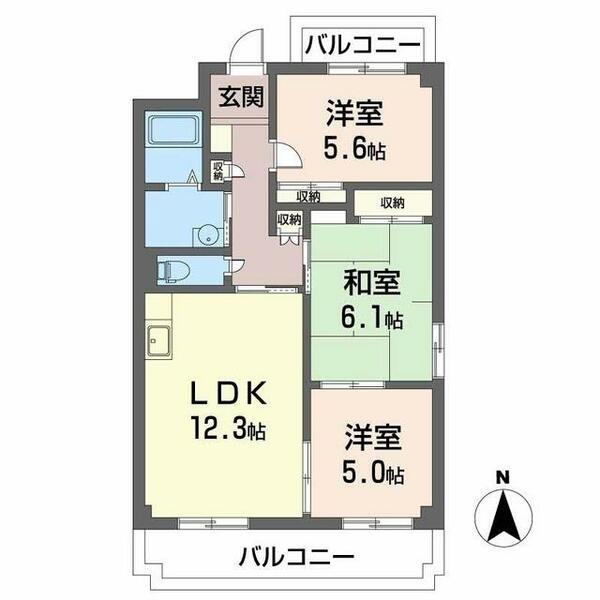 サンモール２１ 0302｜奈良県香芝市瓦口(賃貸マンション3LDK・3階・67.20㎡)の写真 その2