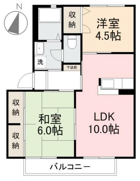 レイクサイド三木Ａ・Ｂ・Ｃ A202｜香川県木田郡三木町大字池戸(賃貸アパート2LDK・2階・50.40㎡)の写真 その2