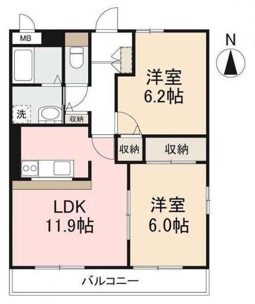 ファミール三条Ⅱ 301｜香川県高松市太田下町(賃貸マンション2LDK・3階・57.76㎡)の写真 その2