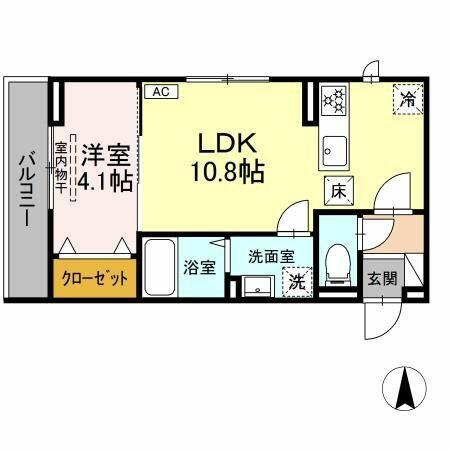 ウェルフィールド｜神奈川県川崎市多摩区長尾１丁目(賃貸アパート1LDK・1階・35.60㎡)の写真 その2