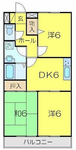 埼玉県所沢市東新井町(賃貸アパート3DK・3階・56.94㎡)の写真 その2
