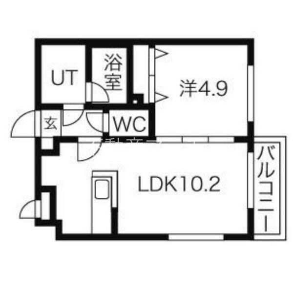 北海道札幌市東区北十三条東１３丁目(賃貸マンション1LDK・3階・34.43㎡)の写真 その2