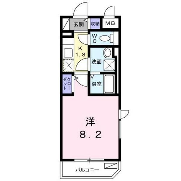 東京都町田市中町２丁目(賃貸マンション1K・4階・26.06㎡)の写真 その2