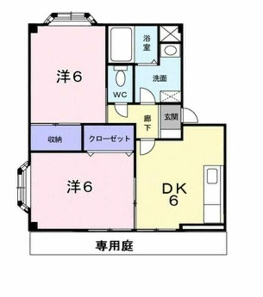 埼玉県鴻巣市上谷(賃貸アパート2DK・1階・43.59㎡)の写真 その2