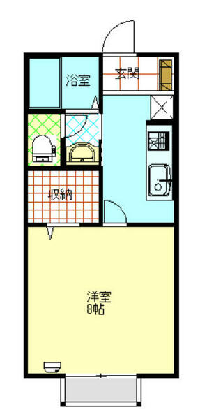 セジュール・ソレーユＢ棟 206｜山形県米沢市東２丁目(賃貸アパート1K・2階・30.03㎡)の写真 その2