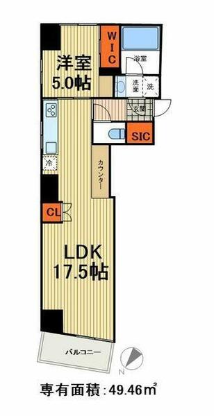 東京都中央区日本橋小伝馬町(賃貸マンション1LDK・9階・49.46㎡)の写真 その2