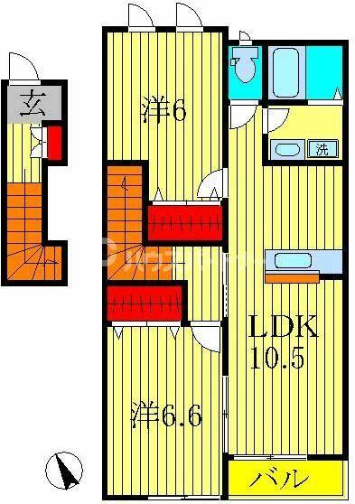 レリーフ 203｜千葉県柏市大井(賃貸アパート2LDK・2階・52.89㎡)の写真 その2